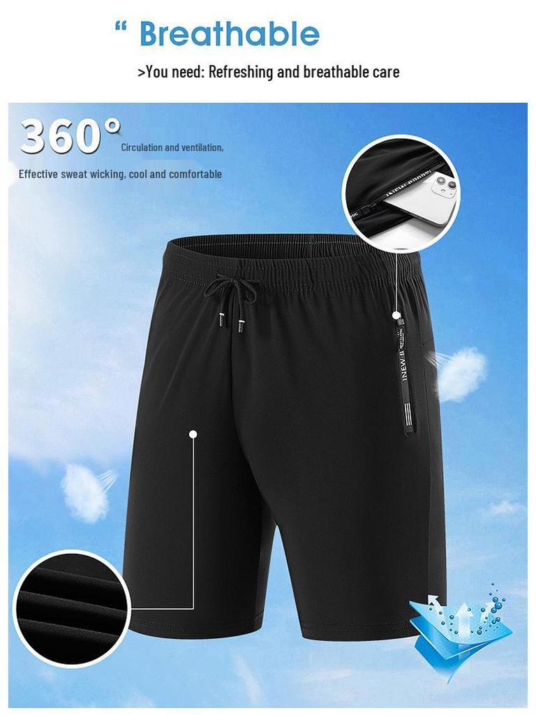 Men's 2026 Summer Ice Silk Quick-Dry Plus Size Casual Sports Shorts