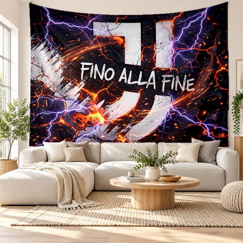 Juventus FC Wall Tapestry, Soft Fabric Wall Hanging, Decorative Backdrop For Bedroom Home Wall Art