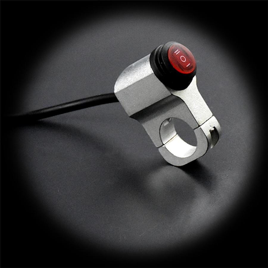 12V 16A Universal Motorcycle 7/8" 22mm Handlebar Headlight Switch Control W/ LED