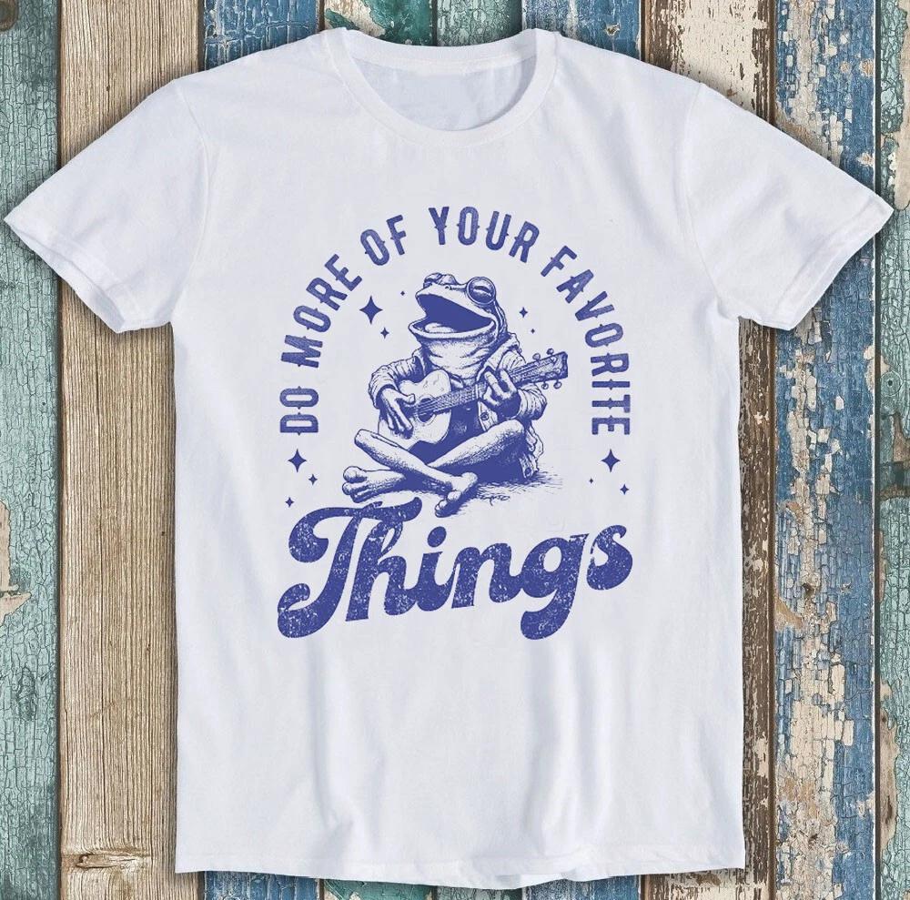 Лягушка играет на гитаре Лучший продавец Мем Смешной Подарок Футболка T-Shirt 1781 4XL