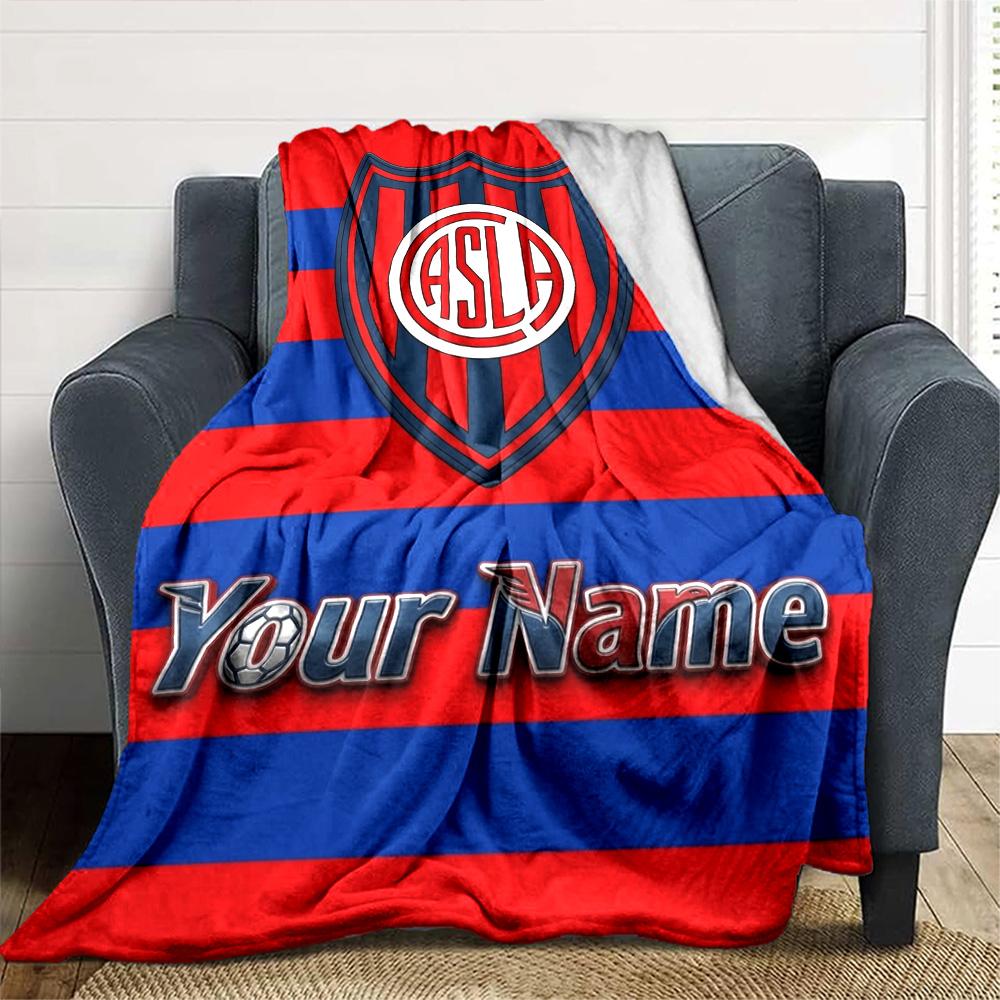 Name Custom San Lorenzo Art Print Flannel Blanket High Quality Warm Comfortable Cover for All Seasons Perfect for Gifts Home Decor