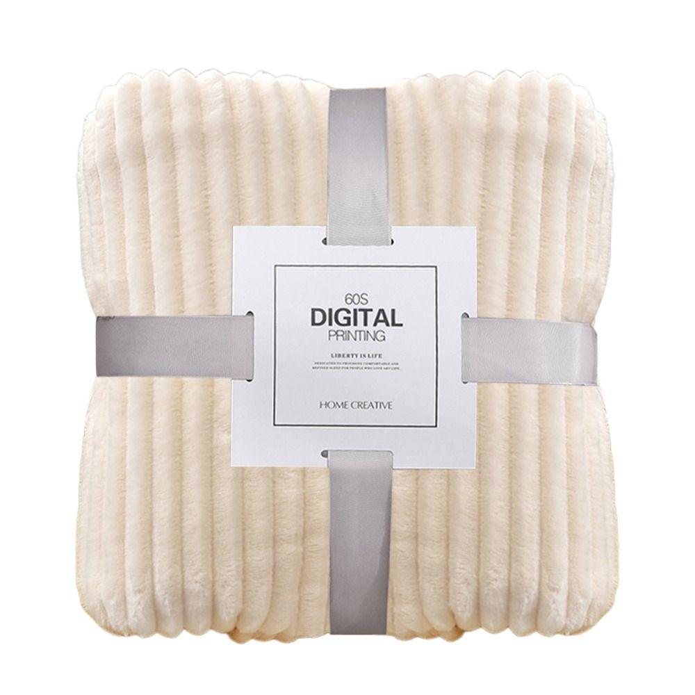 Skin-Friendly Warm Blanket Warm Conditioning Quilt New Plush Striped Blankets  Home Office