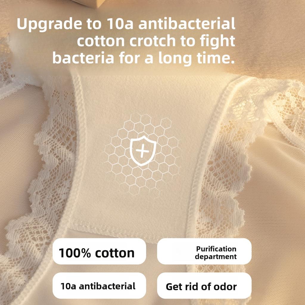 Braguitas Triángulo de Verano Finas para Mujer, Nuevas, Sexy, de Encaje Semitransparente, Malla, Algodón en la Entrepierna