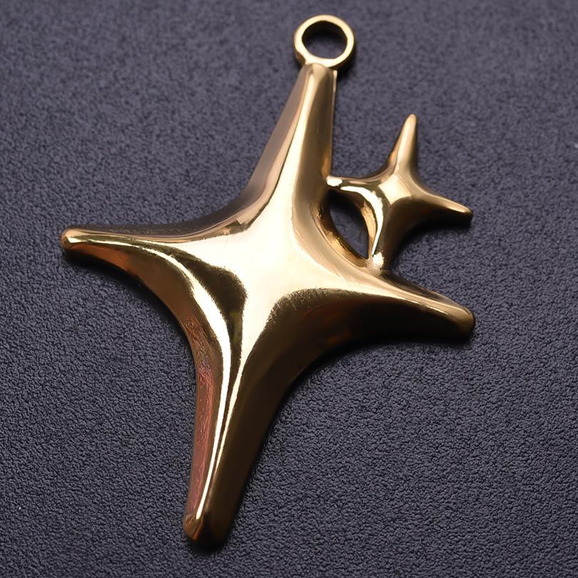 6 szt. Klasyczny Wisiorek Księżyc Pozłacany Prawdziwym Złotem 18K Stal Nierdzewna Zawieszki Do Tworzenia Biżuterii Luna Gwiazda Sowa Czarownica Zawieszka DIY Breloque