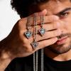 Vnox Turquoise Stone Celtic Knot Pendant Necklaces for Men Women, Stainless Steel Silver Color 50cm 60cm O-chain Jewelry Gifts