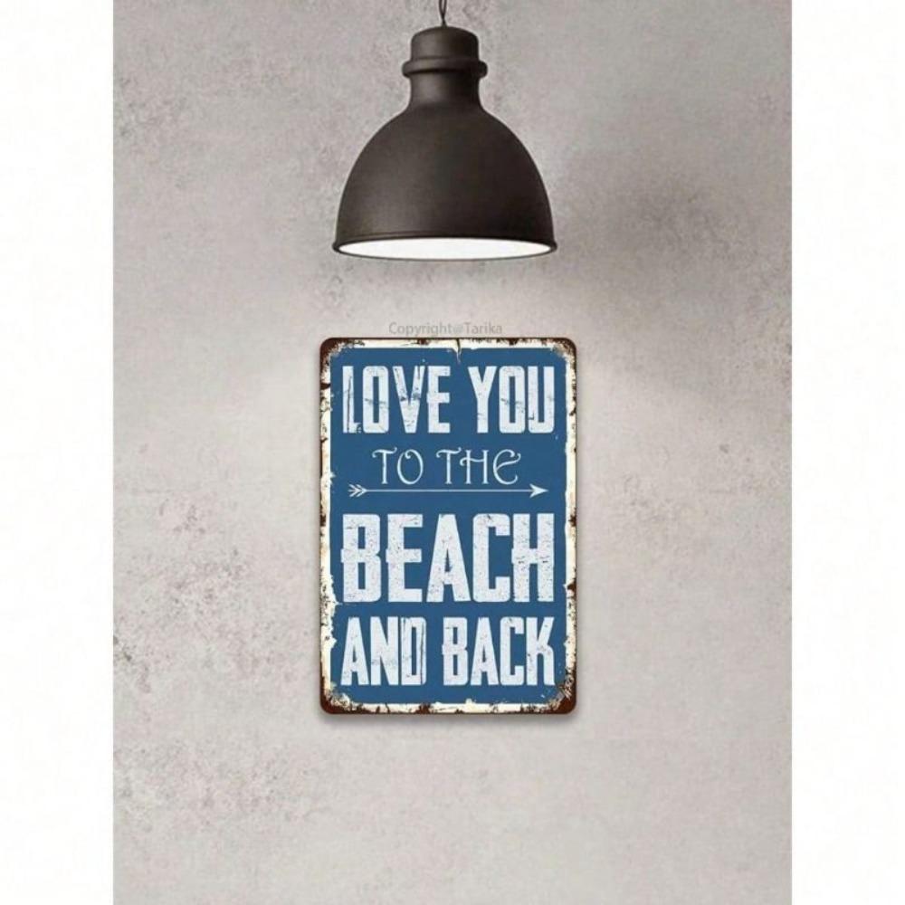Blechschild Vintage Strand Liebe Metallposter Wandkunst Retro Küchen Dekoration