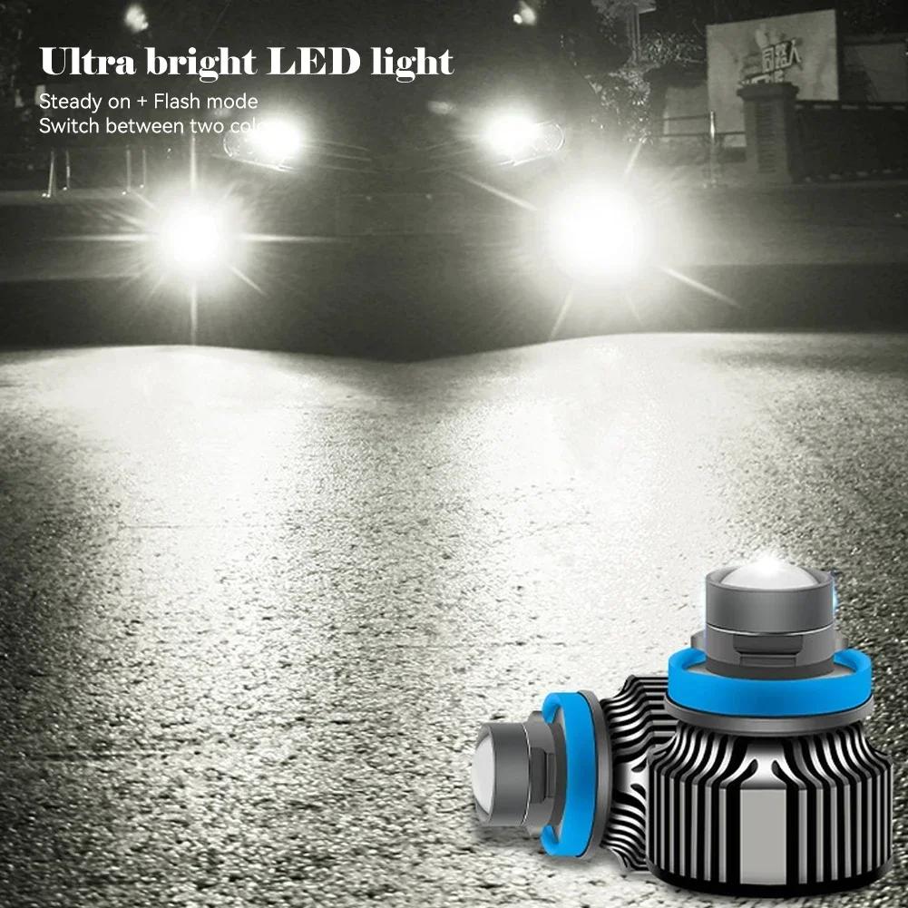 1PC 12V Laser Lens H7 H11 H8 H9 9006 HB4 Car Lens Headlight Led Fog Light Bulb LED Lamp White Yellow Ice Blue Turbo Fog Light