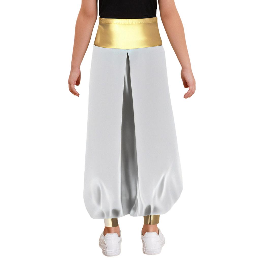 Boys Arabian Prince Costume High Waist Loose Harem Pants Casual Baggy Dance Pants Halloween Outfit