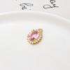 Copper-Edged Glass Crystal Zircon Oval Pendant DIY Necklace Earring Hairpin Ancient Style Material