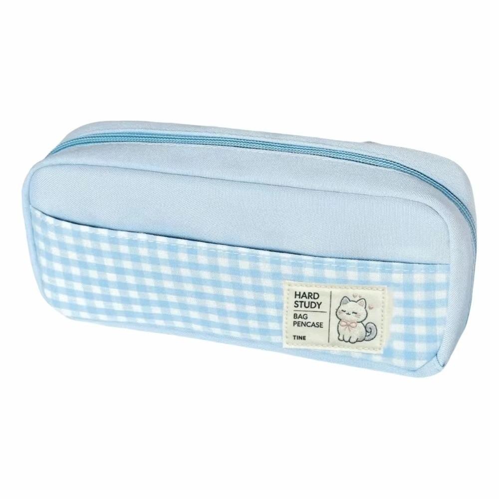 Pastel Color Pen Bag Double Layers Stationery Storage Bag Gift Pencil Pouch Office