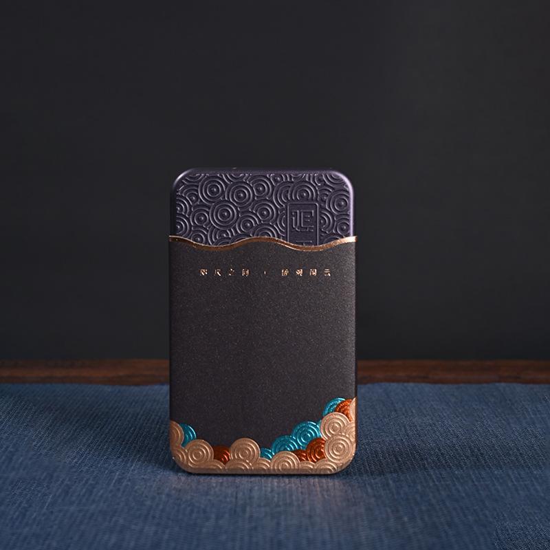 Rectangular Wavy Pattern Metal Storage Box Small Portable Organizer for Tea Bags Coffee Pods Home Office Use