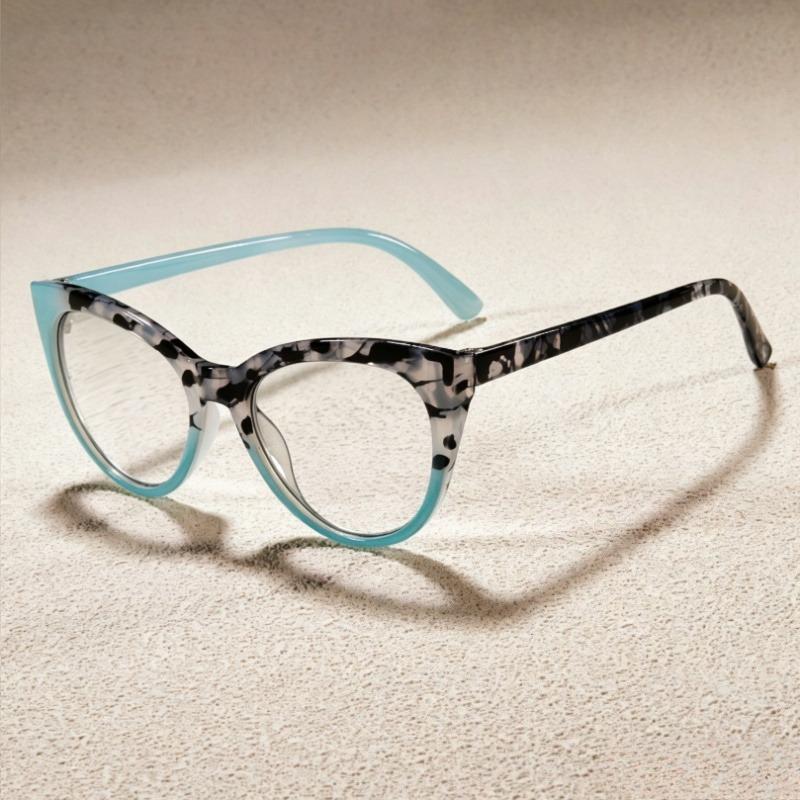 Women's INS Style Fashion Cat-Eye Presbyopia Glasses Two-tone Frames High-definition Trendy Reading Glasses Diopter 0 To +4.0