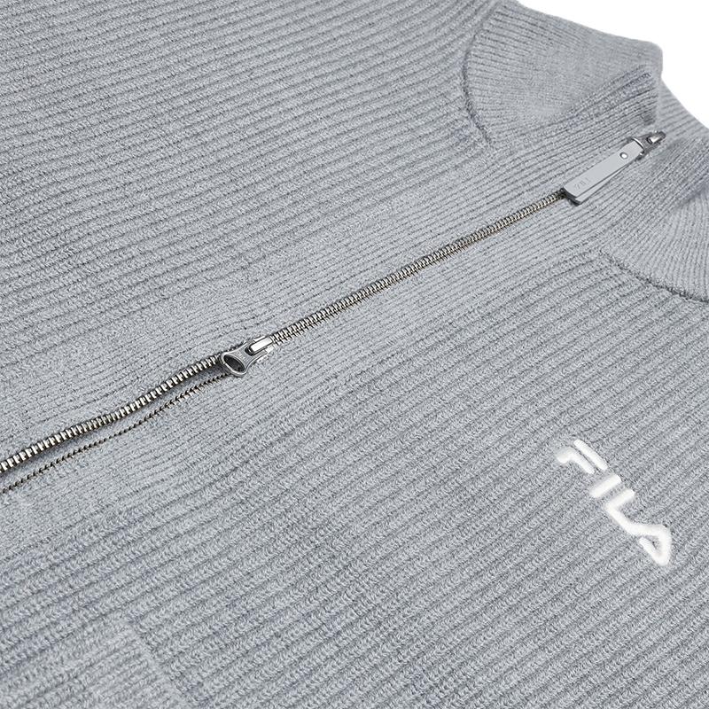 Fila Original Casual Fashion Sports Versatile Warm Soft Comfortable Pocket Loose Knit Sweater Unisex Sweater Gray F51U549405FMG