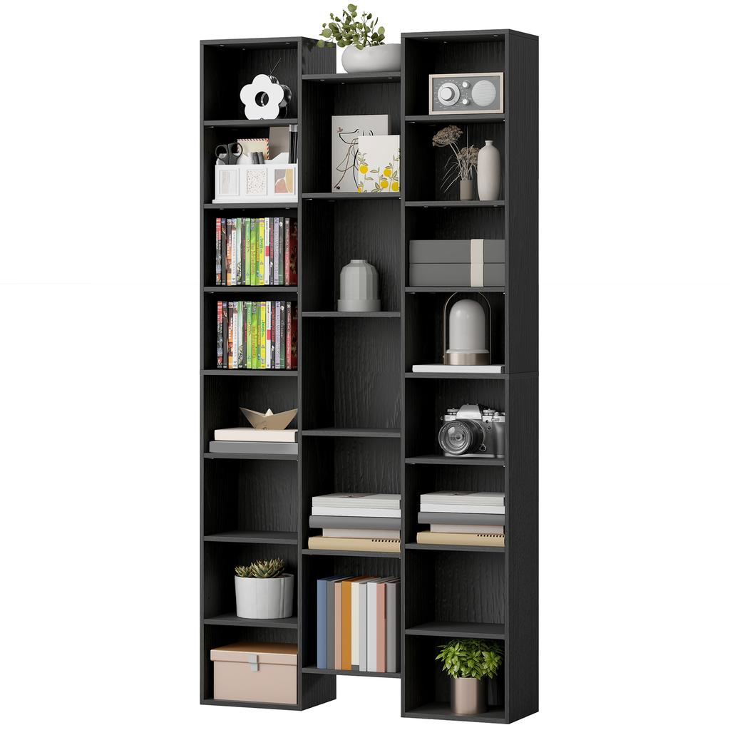 21-Compartment Bookshelf - Black