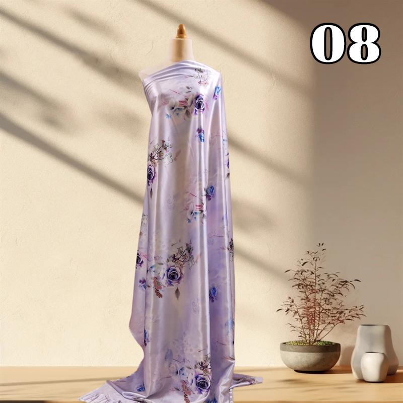 50x150cm Printed Cheongsam Satin Fabric Dress Pajamas Chinese Ancient Style Hanfu Clothing Simulation Silk Satin DIY Fabric