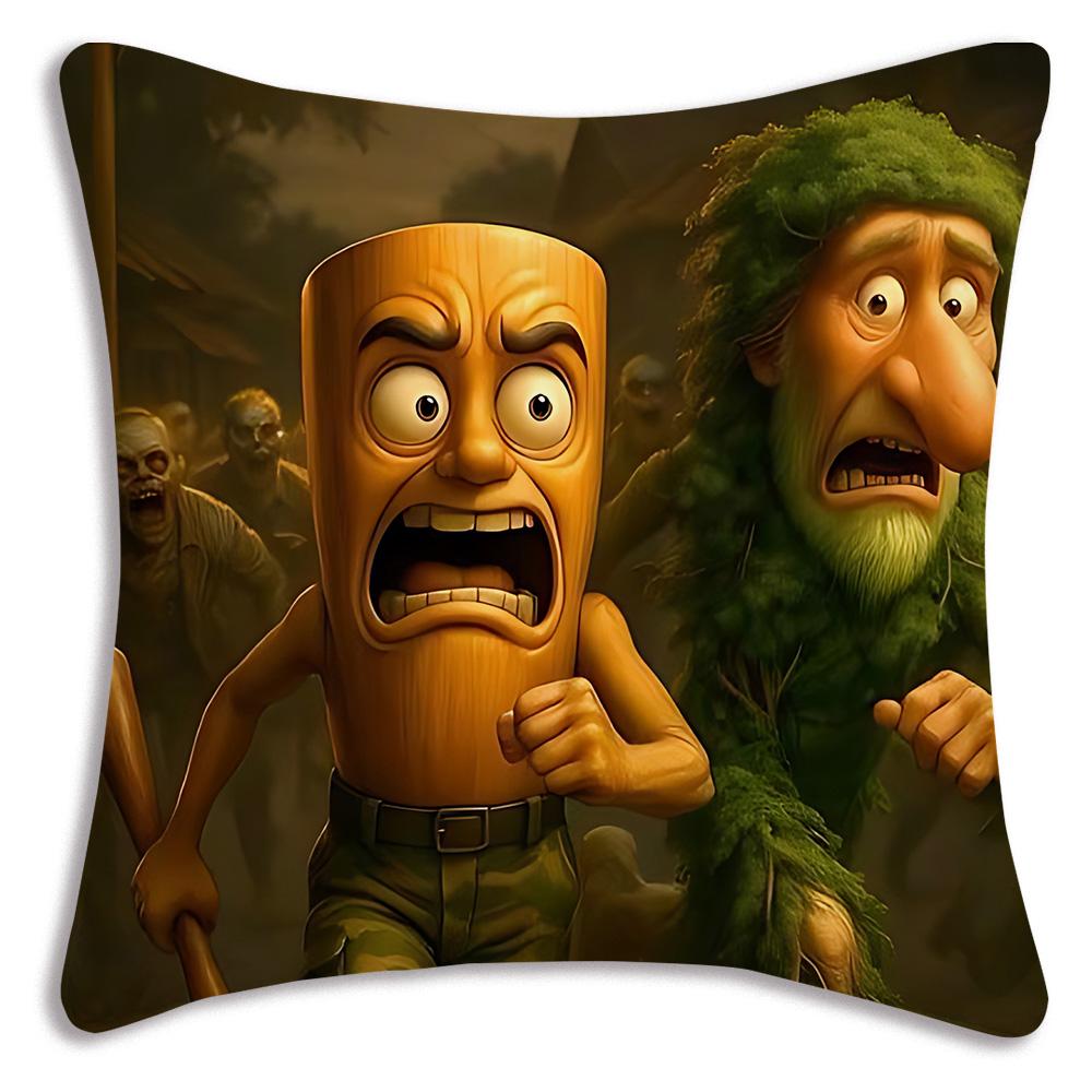 Cute I-Italians brainrots Pillow Covers Cartoon Sofa Decorative Home Double-sided Printing Short Plush Cute Cushion Cover