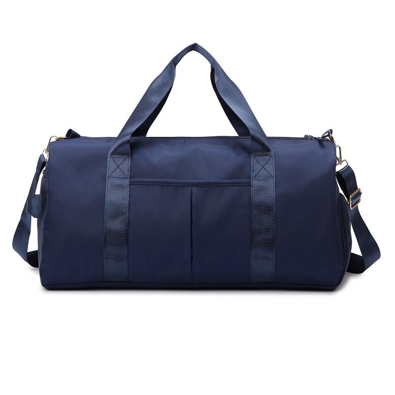 Tragbare, einfarbige Reisetasche mit Schuhfach, Trocken-/Nasstrennung, Messenger-Schultergurt, leicht für Schwimmen und Fitness