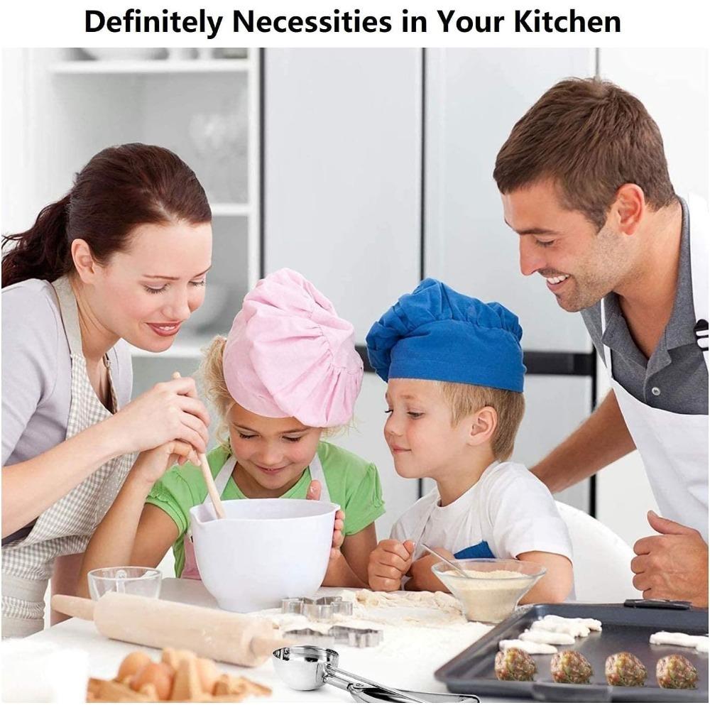 Baking Tools Cookie Dough Scoop Set Stainless Steel Ice Cream Scoop with Trigger Release for Making 4/5/6 Cm Round Pastries