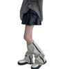 Scaldamuscoli Al Ginocchio da Donna Leggings Caviglia Alta Benda Ginocchio Alto Stivale Tubo Lungo Calze Lunghe Manica per Gamba Copri Polpaccio