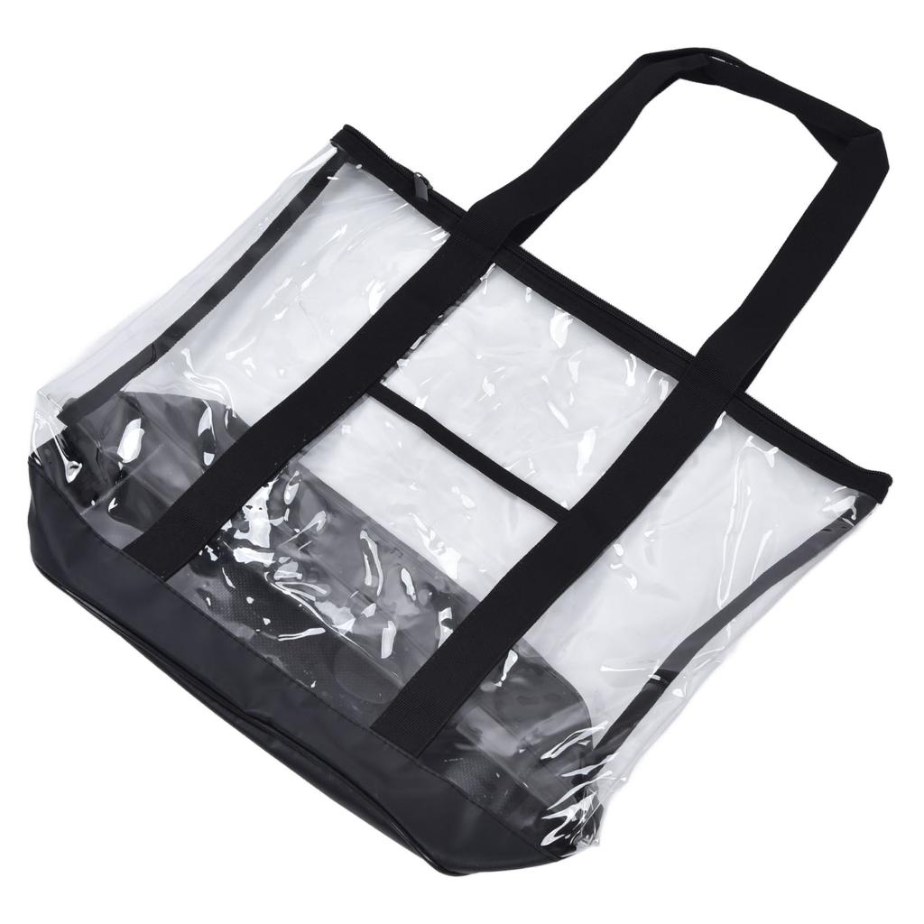 Transparent Beach Bag Waterproof PVC Clear Tote Bag with Zipper Closure for Pool Camping Picnic Gym