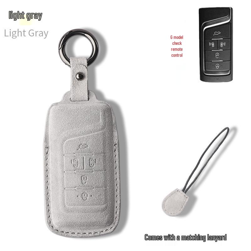 Compatible Key Case for GAC AION Y & Trumpchi GS Models (GS3, GS4, GS5, GS6m) with Suede Shell and Buckle Design