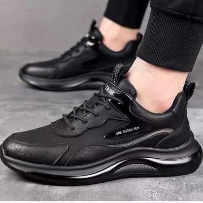 Fashion Men Leather Casual Sports Shoes Spring and Autumn New Fashion Running Outdoor Men Lightweight Casual Leather Sports Shoes