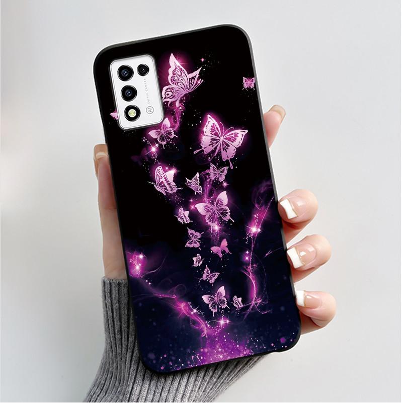 Phone Case For ZTE Libero 5G III A202ZT / Libero 5G II A103ZT Casing Fashion Butterfly Flower Black Soft TPU Case Silicone Cover