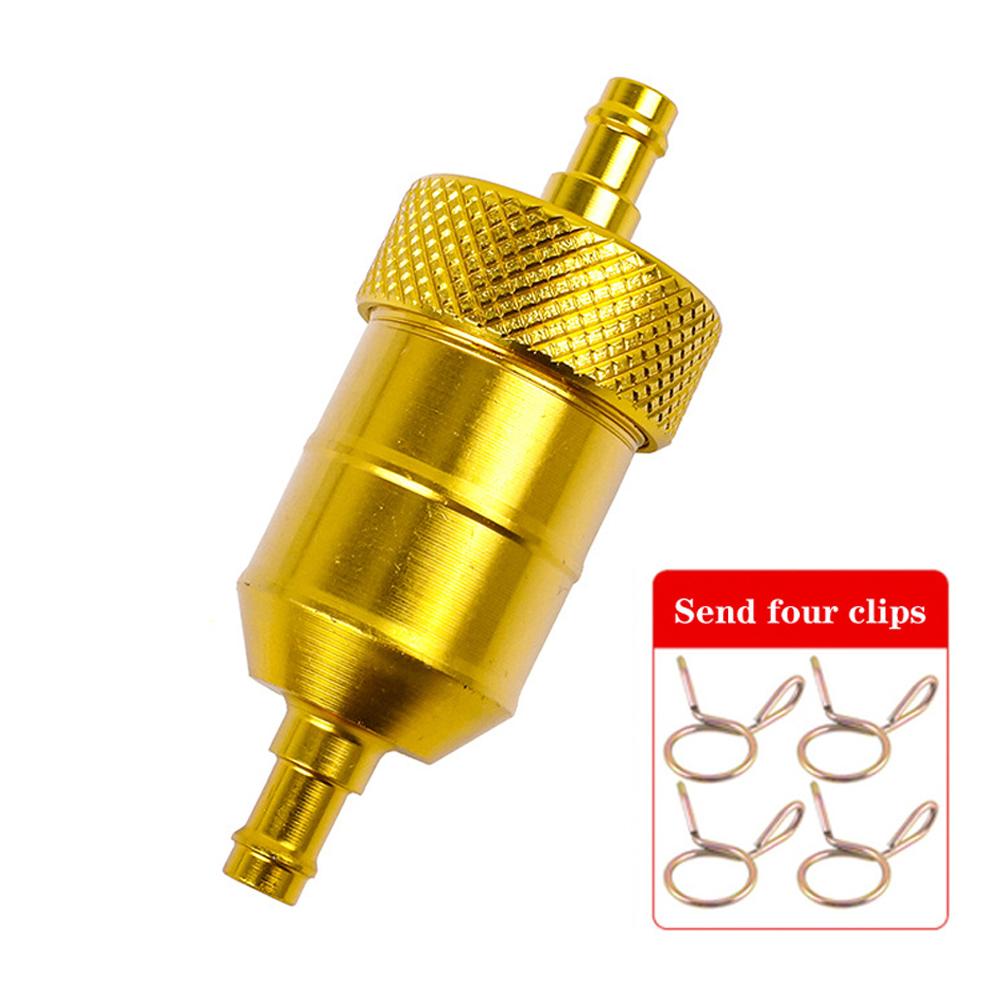 Motorcycle Oil and Gas Fuel Filter Aluminum Alloy Gasoline Cleaner Filter Reusable Cleanable Fuel Filter for Motocross ATV Quad