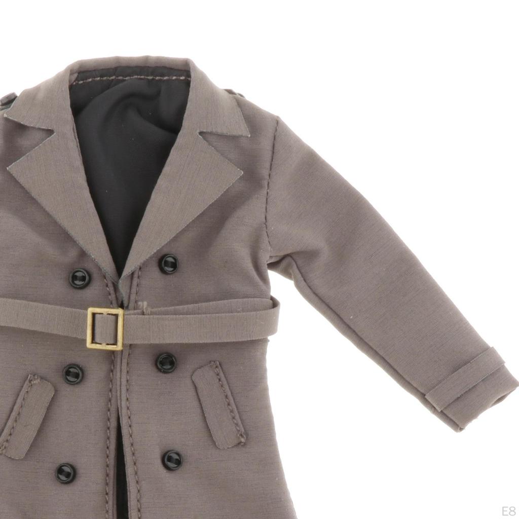 1/12 Figure Long Trench Coat with Belt for 6inch Action Figures