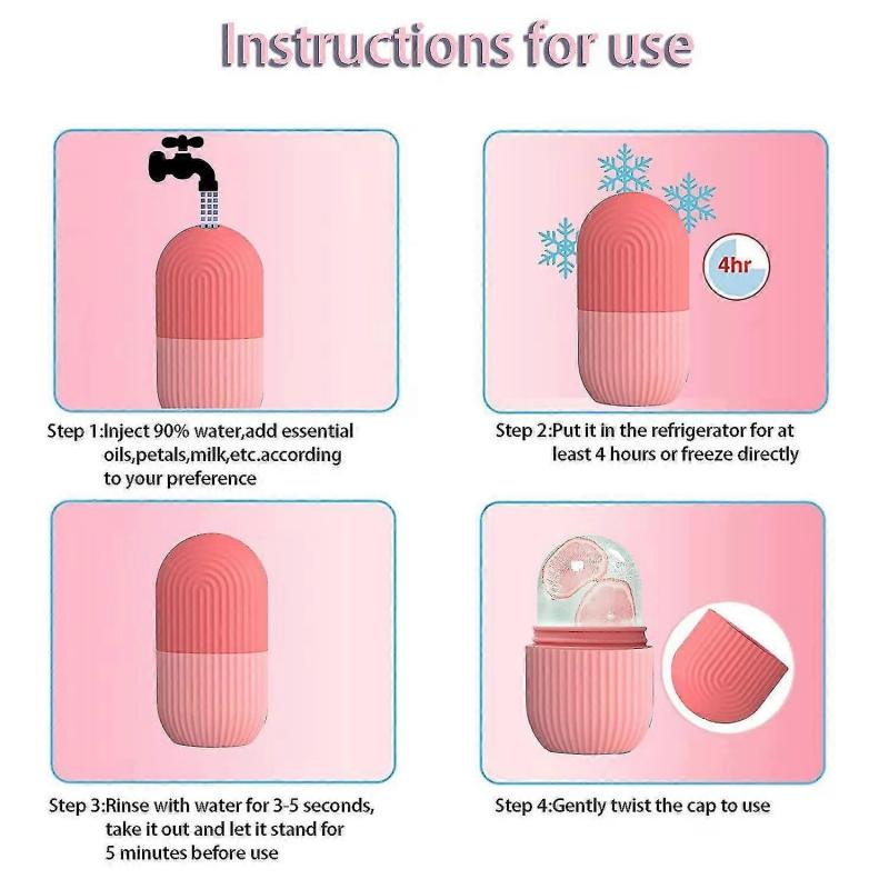 2 Stück Eisroller für Gesicht & Hals Silikonmaterial Gesichtshautpflege-Roller Gesichtsmassagegerät Gesichts-Eisroller Mehrfarbig