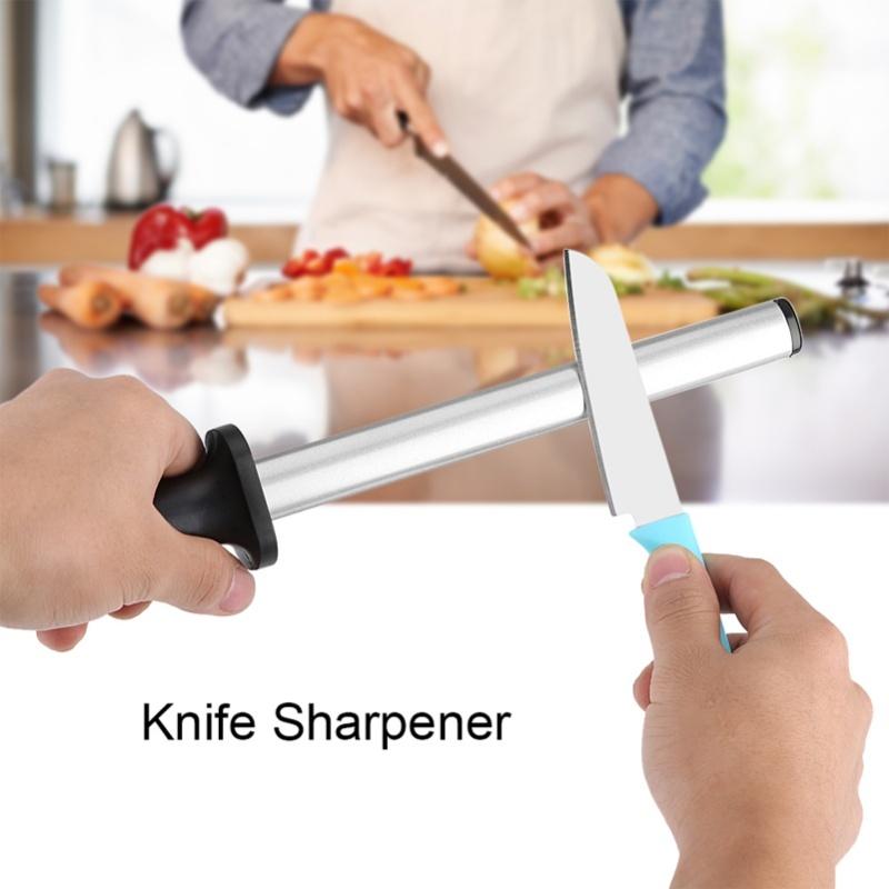 Afilador de cuchillos profesional de 8 pulgadas, varilla de acero, herramienta de piedra para afilar cuchillos de cocina y hogar