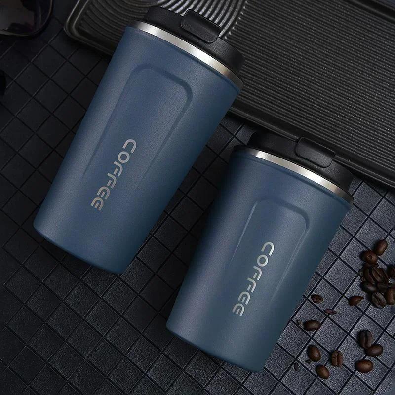 

LSLANSOON 380/510ML Stainless Steel Coffee Cup Mug Leak-Proof Travel Thermal Vacuum Flask Insulated Cup Water Bottle 380ML темно-синий