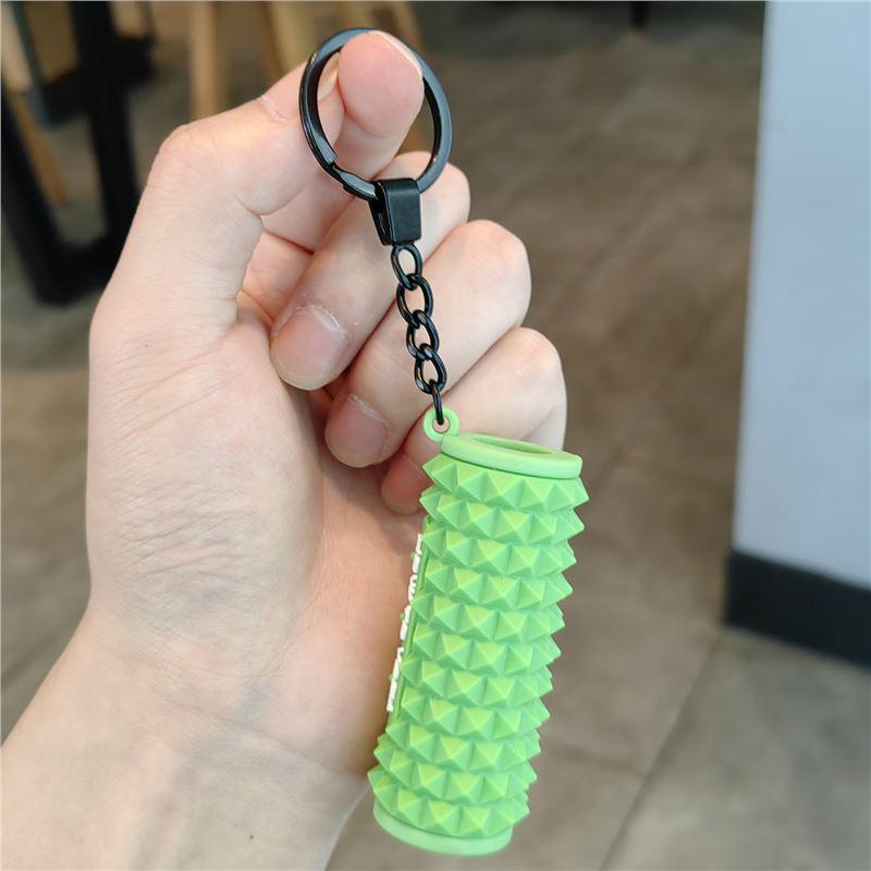 Keychain Foam Roller & Dumbbell Pendant - Fitness Accessory for Men & Women Standard