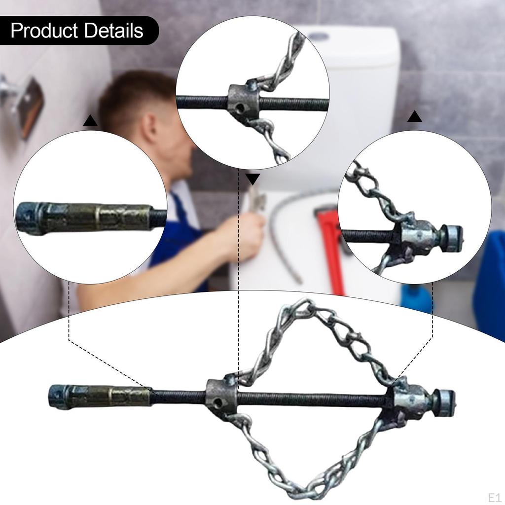Descaling Chain,Clog Remover Toilet Cleaner Sewer Unclogger Dredging for Kitchen Sink Hotel Bathroom