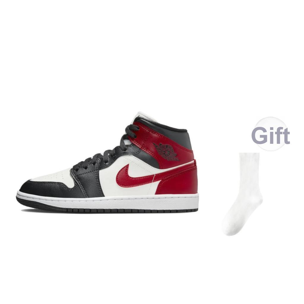 Air Jordan 1 Mid Black Toe Γυναικεία Αθλητικά Παπούτσια Κόκκινο Sail Off-Noir BQ6472-160