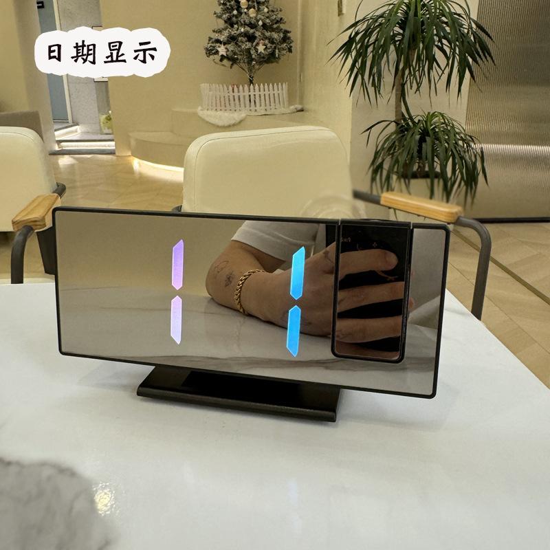 Mirror Projection Alarm Clock, Digital Temperature Time Projector Clock Premium Desktop Living Room Decor