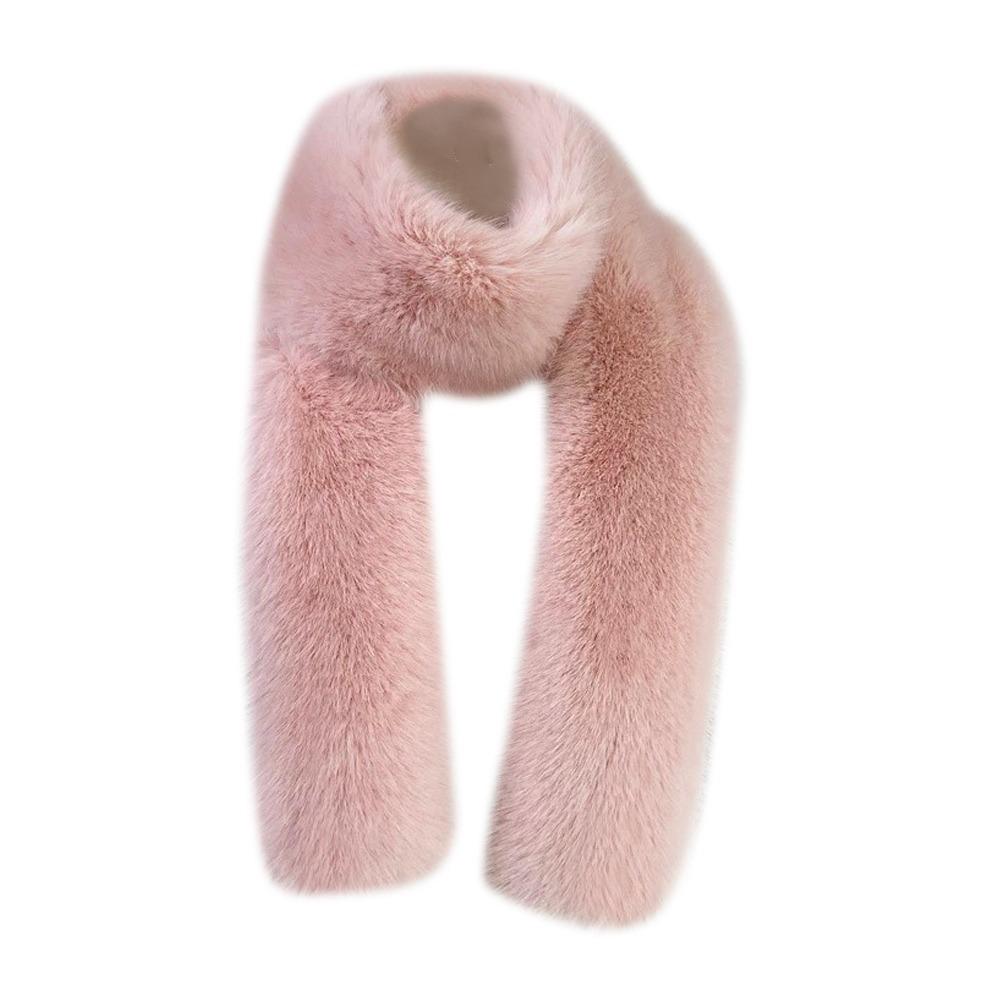 Soft Imitation Mink Fur Scarfs Thickened Fluffy Scarf Fashion Faux Fur Wrap  Women