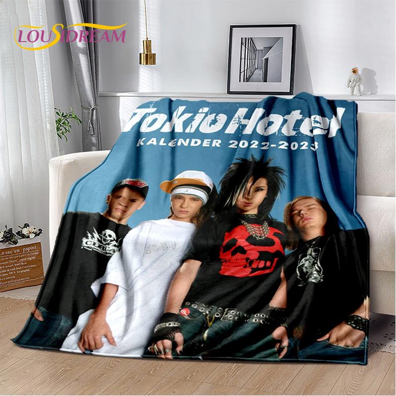 Tokio Hotel Rock Band Bill Kaulitz Blanket,Flannel Soft Throw Blanket for Home Bedroom Bed Sofa Picnic Office Hiking Leisure Nap