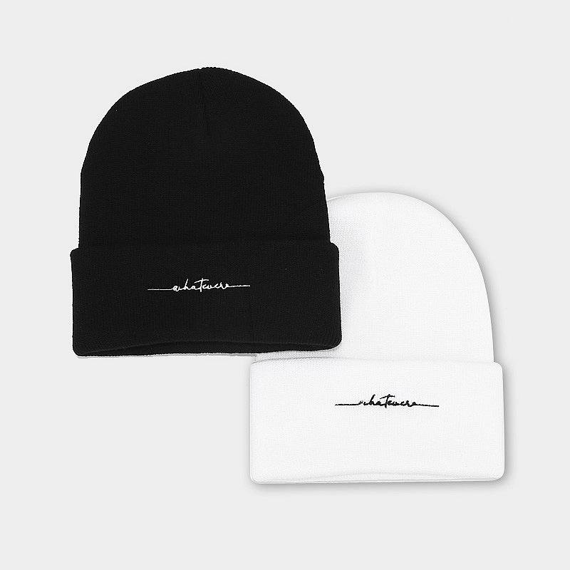 Autumn and winter new fashion trendy brand simple letter embroidery knitted hat men's outdoor warm wool hat women's personalized hat