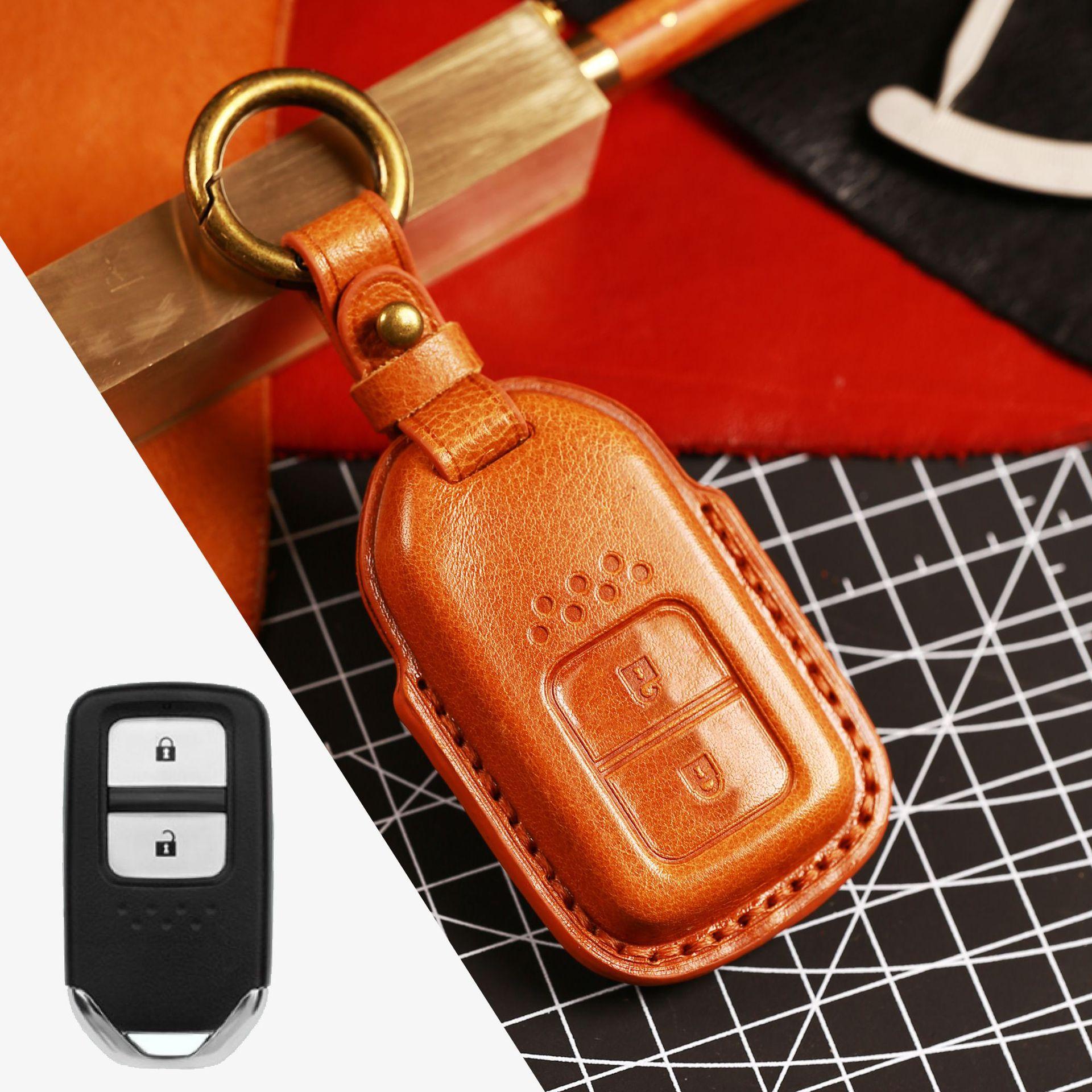 

Suitable for Honda key cover Accord XRV Haoying new Civic leather car key cover SF Express