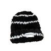 Plush Stripe Hat Warm Winter Cap Fashion Plush Pullover Hat  Streetwear