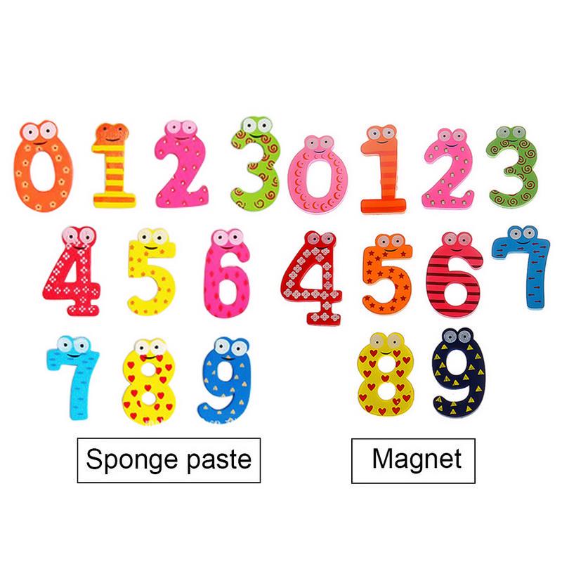 Buy 10Pcs/set Numbers Refrigerator Wooden Cartoon Sponge Magnet Sticker ...