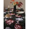 Zwart Bloem Vogel Patroon Tafelkleed Amerikaanse Stijl Wit Kant Tafelblad Hoes Waterdicht Antislip Slijtvast Tafelkleed