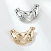 Hand Pose Heart Brooches For Unisex Office Casual Party Jewelry Unique Hands Brooch Pins Gifts