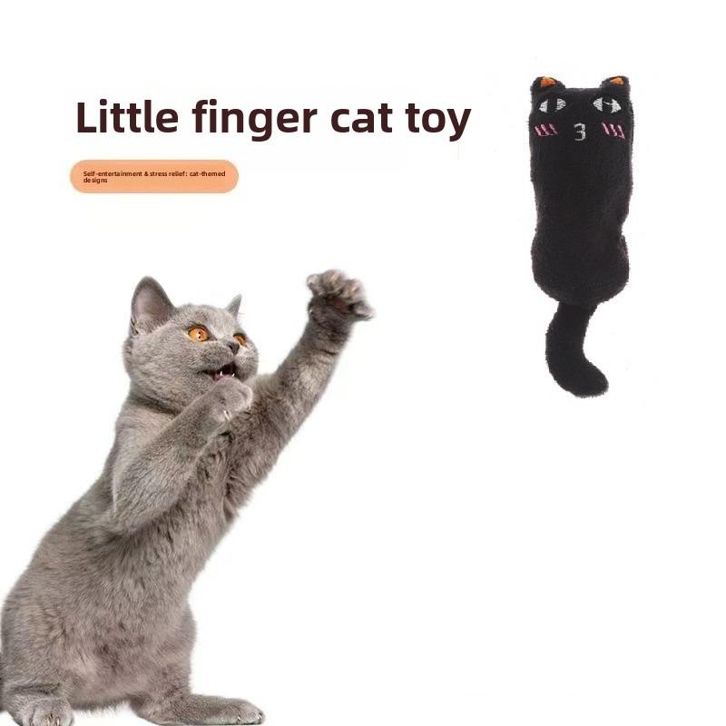 Giocattolo per Gatti a Forma di Pollice con Erba Gatta, Espressione Divertente e Carina, Morbido Peluche di Carta Cartoon, Suono Morso Resistente
