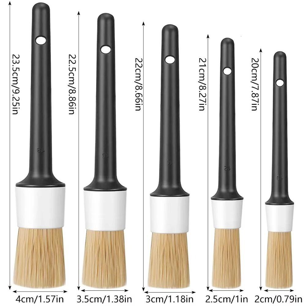 

Boar Hair Bristle Car Detailing Brush Set Sponges Towels Auto Detail Tools Car Exterior 5 Pieces