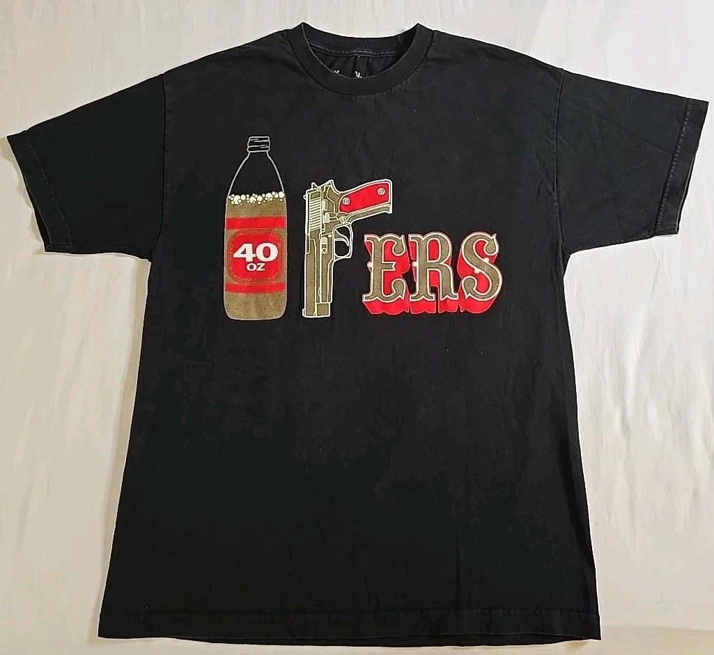 

San Francisco 49ers Bay Area Swag T Shirt Solid Black Size Large 40W×26L M