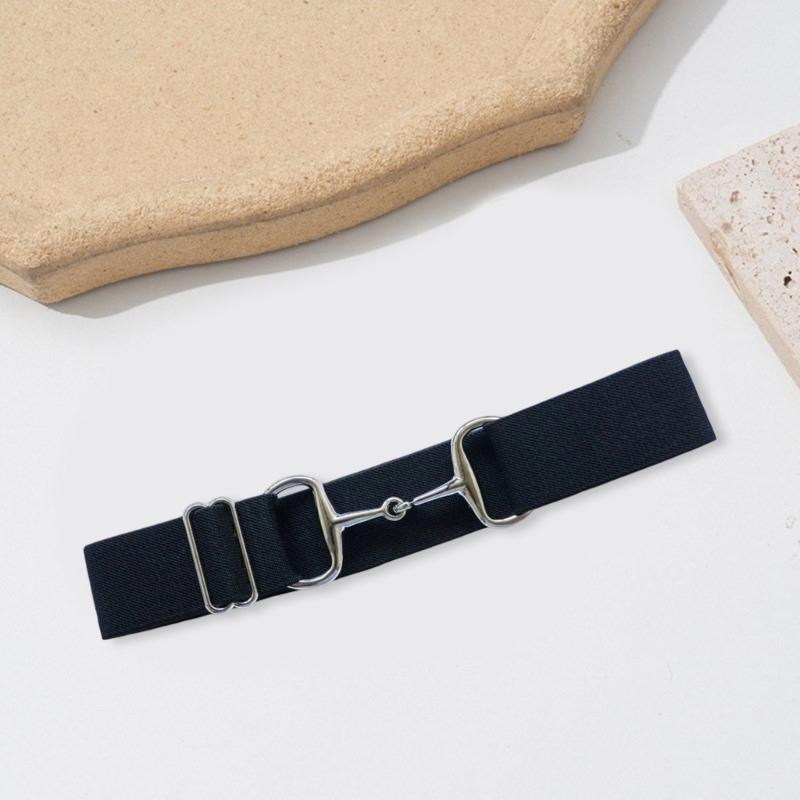 Adjustable Elastic Equestrian Belt Waistband 105cm Long Waist Cincher with Metal Clasp for Enthusiasts