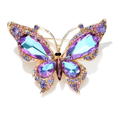 Nuove spille a farfalla in cristallo brillante per donna Spilla per insetti di grandi dimensioni Accessori da sposa eleganti 2 colori disponibili