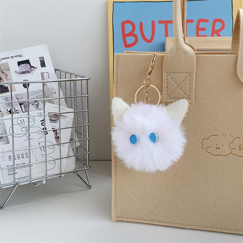 The Same Blush Cat Ball with High Appearance Handmade Plush Pendant Girl's Heart Schoolbag Cute Keychain